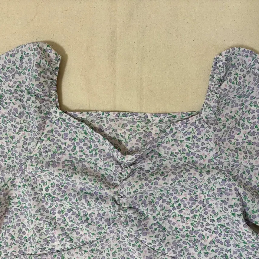 [BUNJANG] Floral Puff Sleeve Dress Set / 새상품 잔꽃무늬 플라워 퍼프소매 원피스 2장 세트