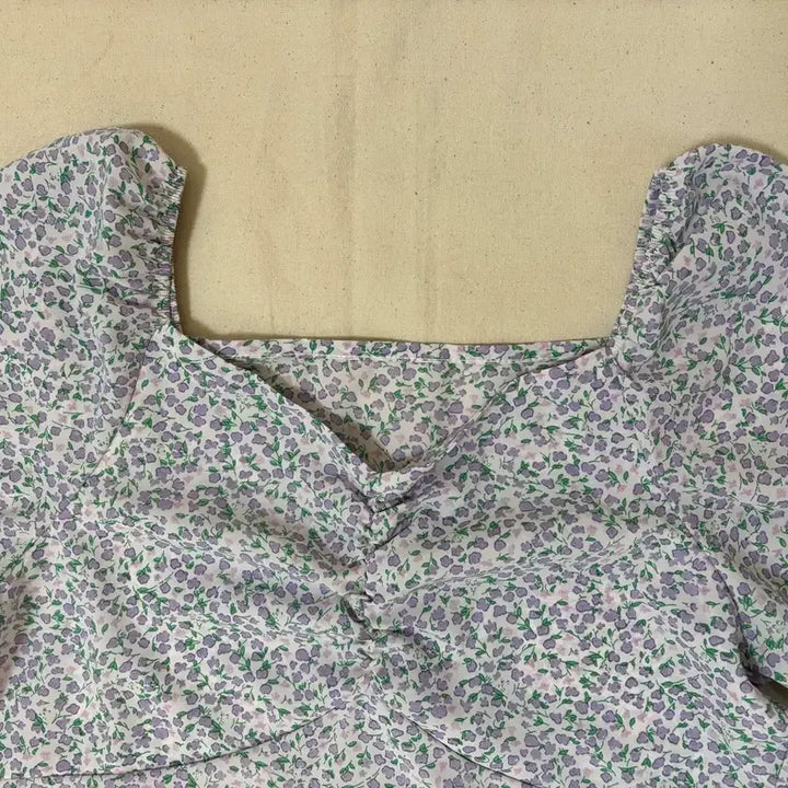 [BUNJANG] Floral Puff Sleeve Dress Set / 새상품 잔꽃무늬 플라워 퍼프소매 원피스 2장 세트