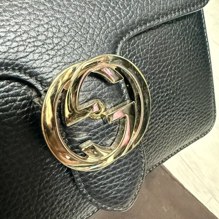 [BUNJANG] Gucci Interlocking Chain Shoulder Bag Black / 구찌 인터로킹 체인 숄더백 블랙