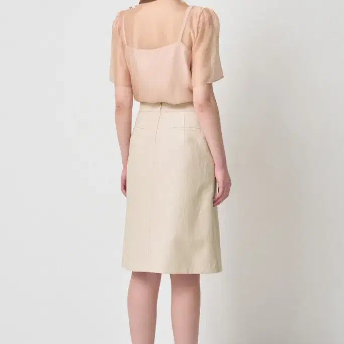 [BUNJANG] Mine Apricot Grey Silk Blouse / 마인 26 완판 블라우스