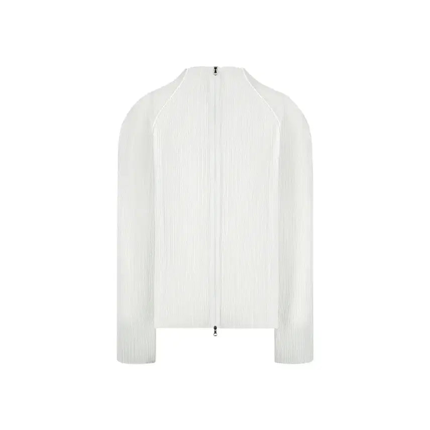 [BUNJANG] Amomento 26ss Pleats Zip-Up Jumper White / 아모멘토 26ss 플리츠 집업 점퍼 화이트 M