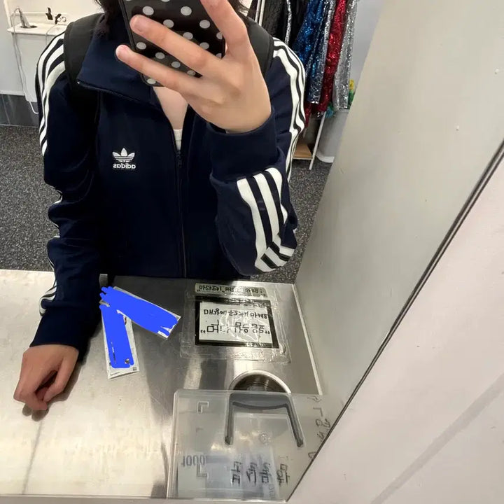 [BUNJANG] Adidas Navy Three-Stripes Track Top / 아디다스 네이비 삼선 트랙탑
