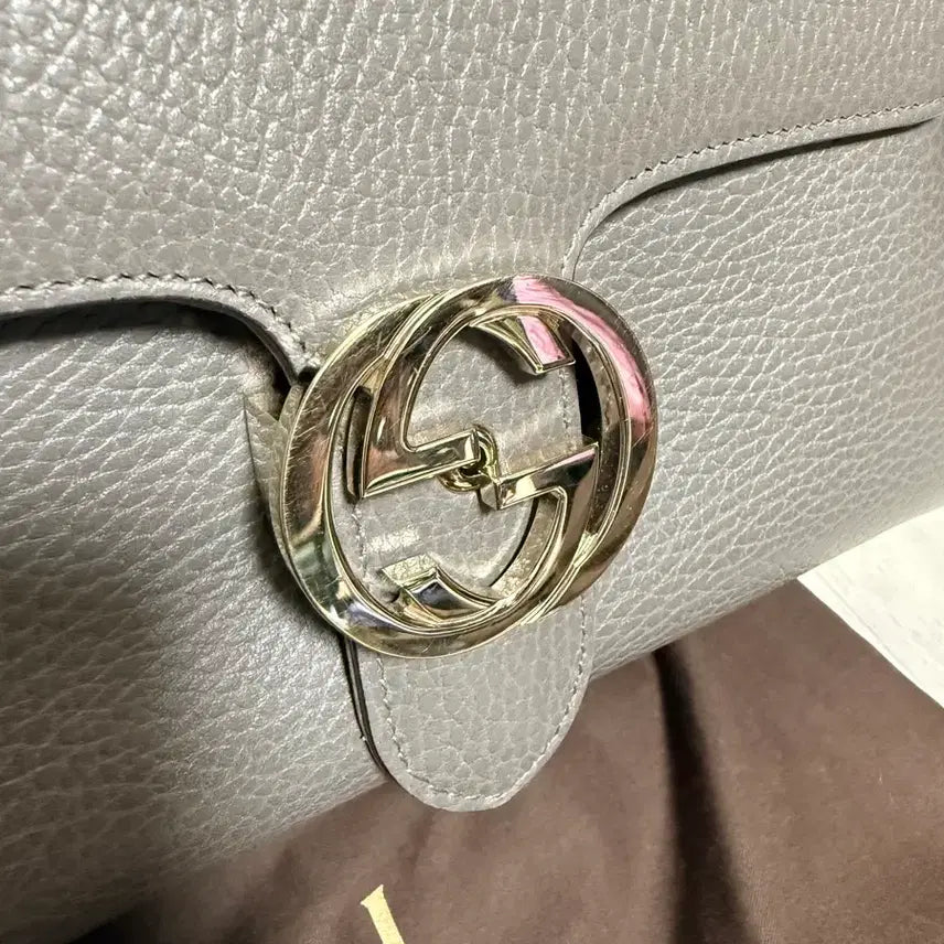 [BUNJANG] Gucci Interlocking Chain Shoulder Bag - Grey / 구찌 인터로킹 체인 숄더백 그레이