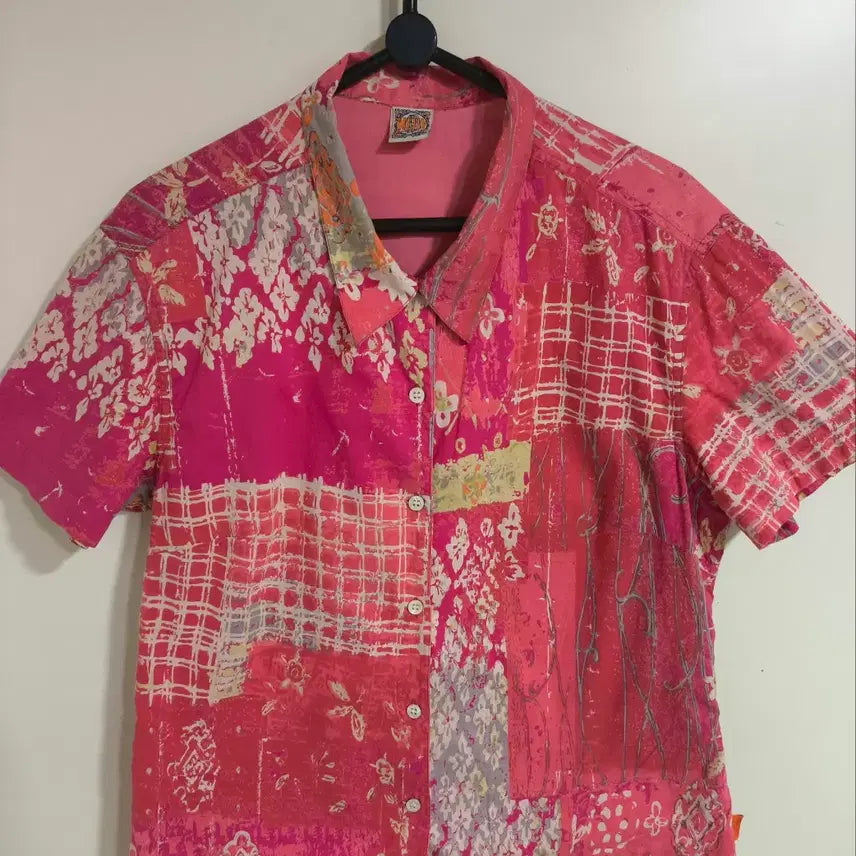 [BUNJANG] Oilily Quilted Pattern Short Sleeve Shirt / 40 오일릴리 퀼티드 패턴 반팔셔츠