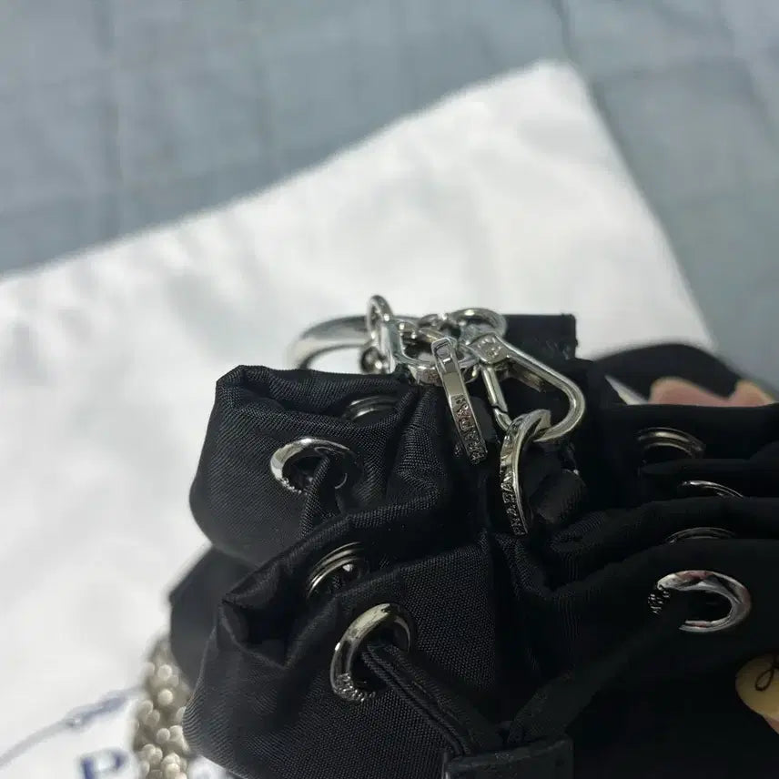 [BUNJANG] Prada Drawstring Pouch Chain Bucket Bag Crossbody / 프라다복조리파우치 체인 버킷백 크로스백