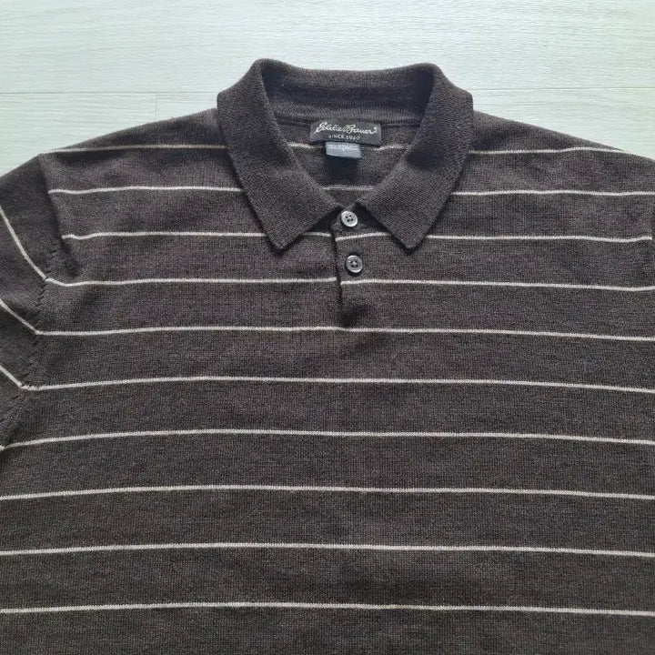 [BUNJANG] Eddie Bauer Merino Wool Polo Shirt - Brown / L)에디바우어 메리노울 폴로 셔츠 브라운