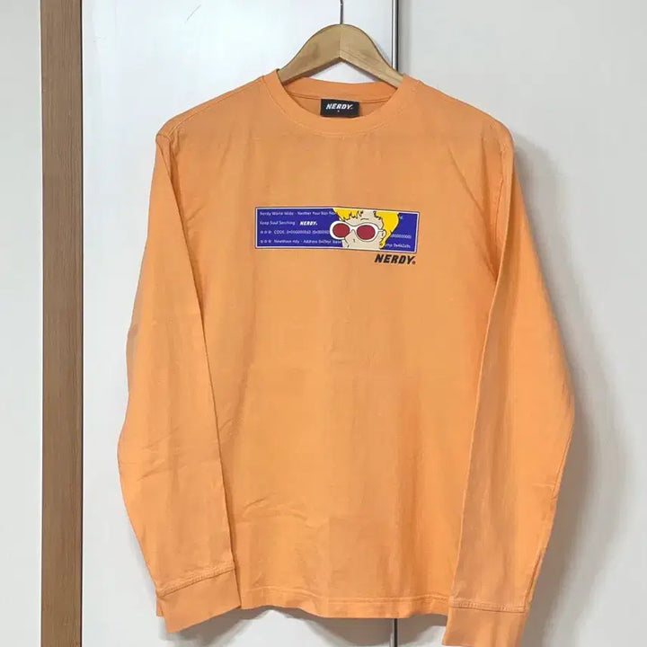 [BUNJANG] Nerdy NDY Error Long Sleeve T-Shirt S Light Orange / 널디 엔디와이 NDY 에러 롱 슬리브 티셔츠 S 라이트 오렌지