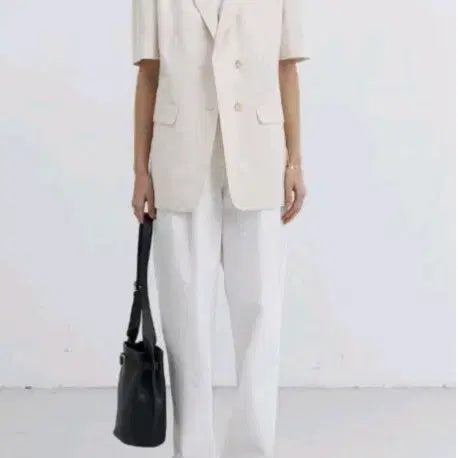 [BUNJANG] Dunst Belted Jacket Beige Size M / 던스트 반팔 벨티드 자켓 팔아요