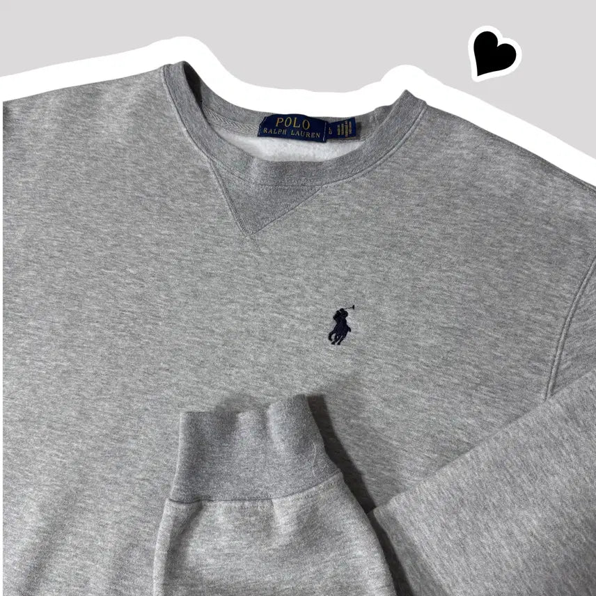 [BUNJANG] Polo Ralph Lauren New Grey Sweatshirt / 신형 폴로 랄프로렌 그레이 맨투맨