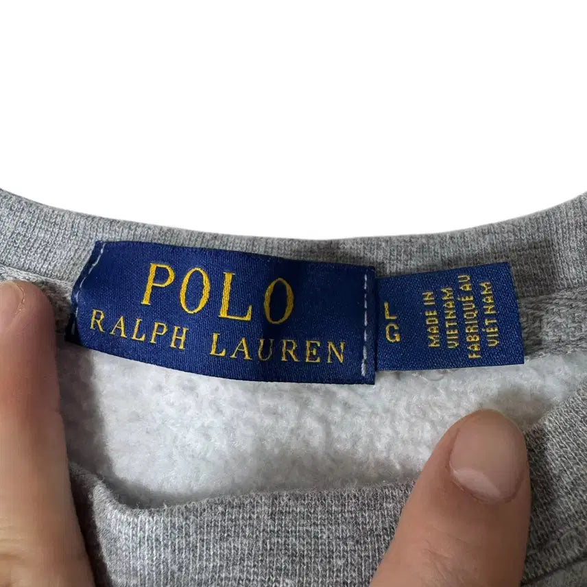 [BUNJANG] Polo Ralph Lauren New Grey Sweatshirt / 신형 폴로 랄프로렌 그레이 맨투맨