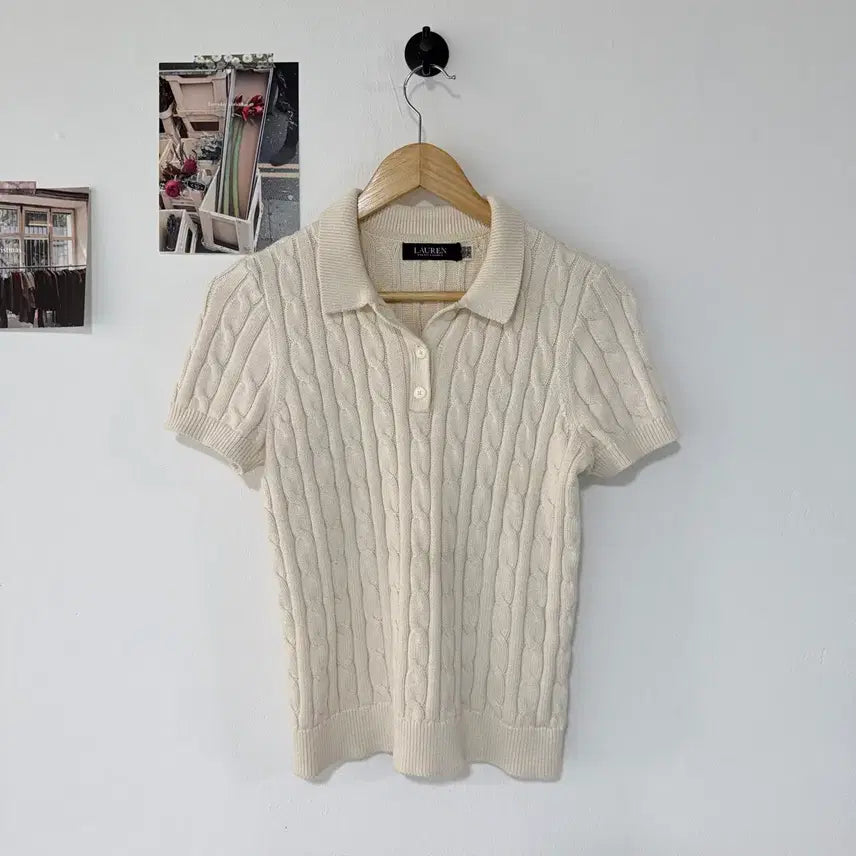 [BUNJANG] Ralph Lauren Cable Knit Collar Sweater / [택포] [S] 랄프로렌 꽈배기 카라 니트