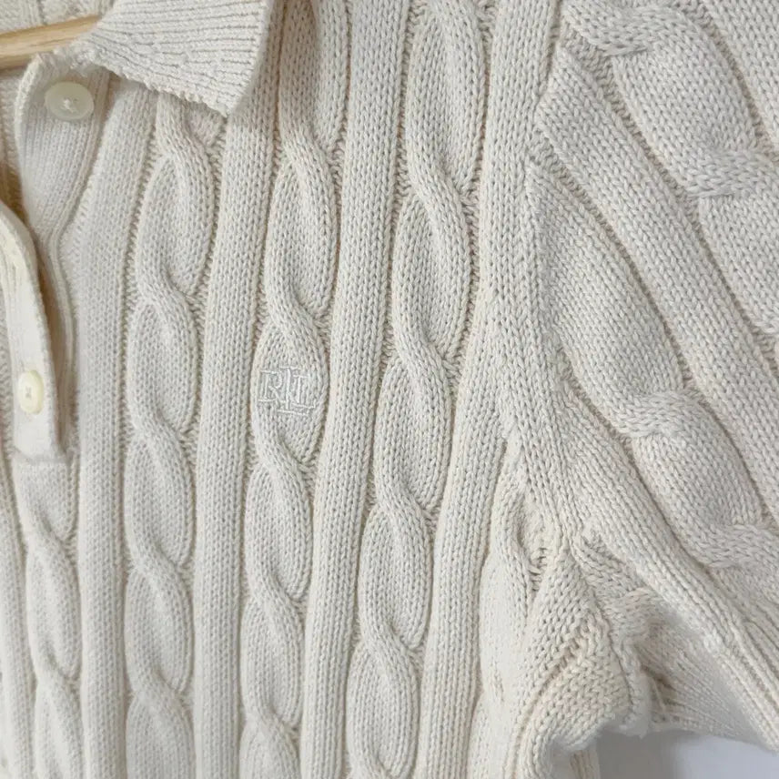 [BUNJANG] Ralph Lauren Cable Knit Collar Sweater / [택포] [S] 랄프로렌 꽈배기 카라 니트