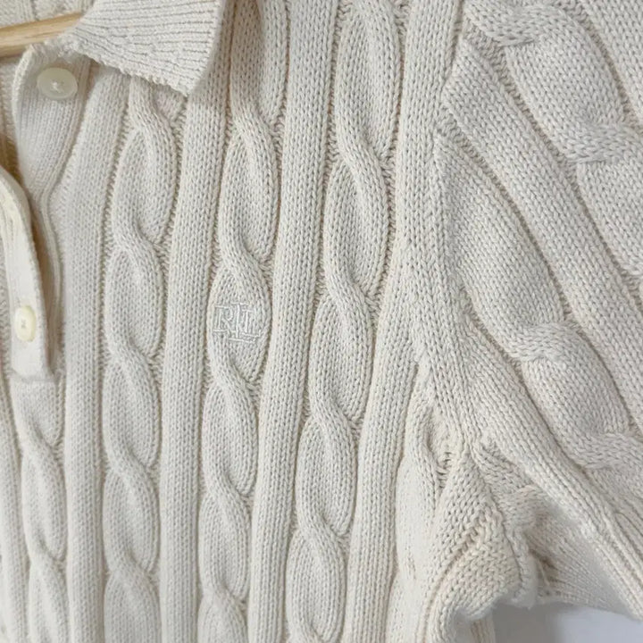 [BUNJANG] Ralph Lauren Cable Knit Collar Sweater / [택포] [S] 랄프로렌 꽈배기 카라 니트