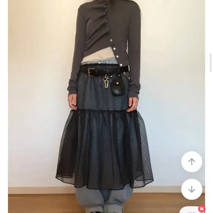 [BUNJANG] DURUGI Shirring Cardigan Charcoal / 더기 믹스 버튼 셔링 가디건