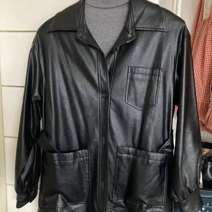 [BUNJANG] SPAO Black Leather Jacket / 스파오 가죽 자켓