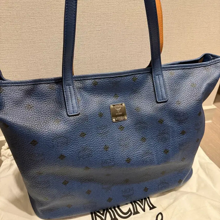 [BUNJANG] MCM Blue Logo Shopper Tote Bag / MCM 블루 로고 쇼퍼백 토트백