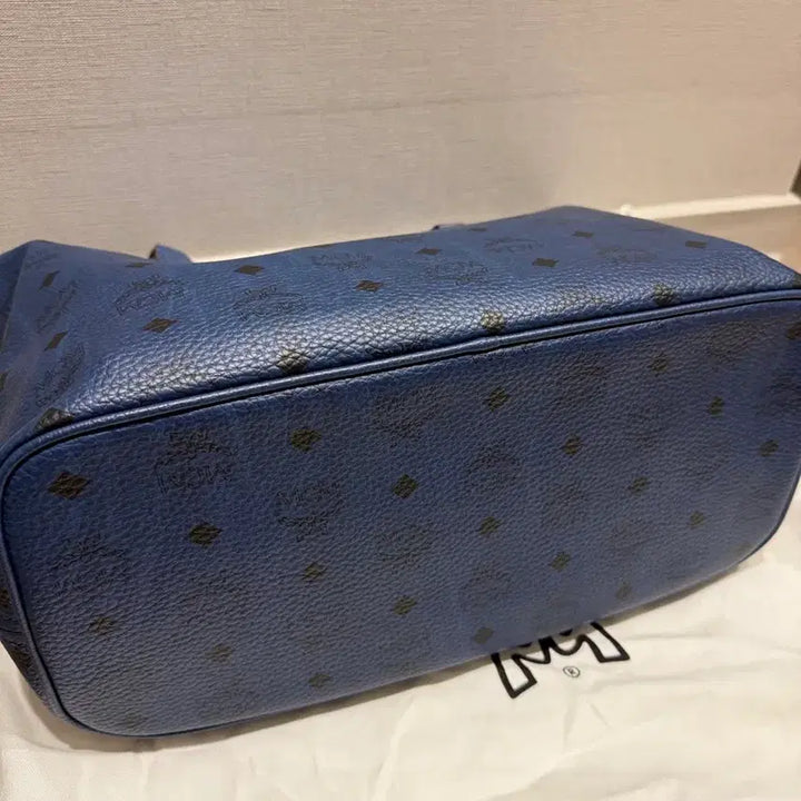 [BUNJANG] MCM Blue Logo Shopper Tote Bag / MCM 블루 로고 쇼퍼백 토트백