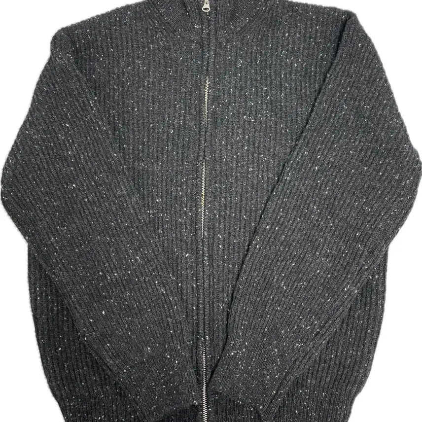 [BUNJANG] Knitly Zip-Up Cardigan Charcoal Size 3 / 니틀리 니트 집업 가디건 차콜 3사이즈