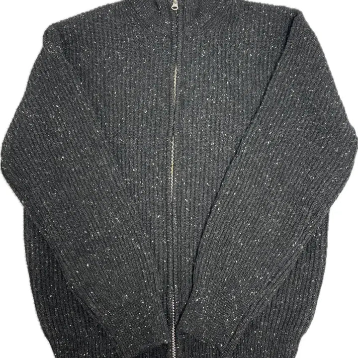 [BUNJANG] Knitly Zip-Up Cardigan Charcoal Size 3 / 니틀리 니트 집업 가디건 차콜 3사이즈