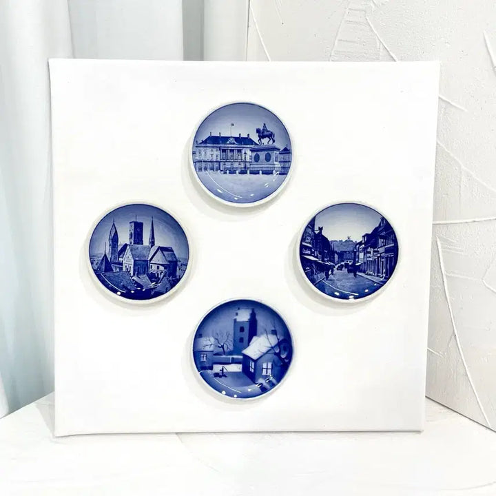 [BUNJANG] Royal Copenhagen 4 Set Canvas Frame Vintage 30x30cm / [카페소품] 빈티지 로열코펜하겐 4 set 캔버스 액자 30*30