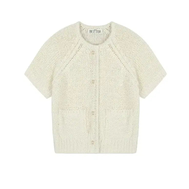 [BUNJANG] Knownbetter Half Sleeved Cardigan Light Beige / 노운베러 하프 슬리브드 가디건