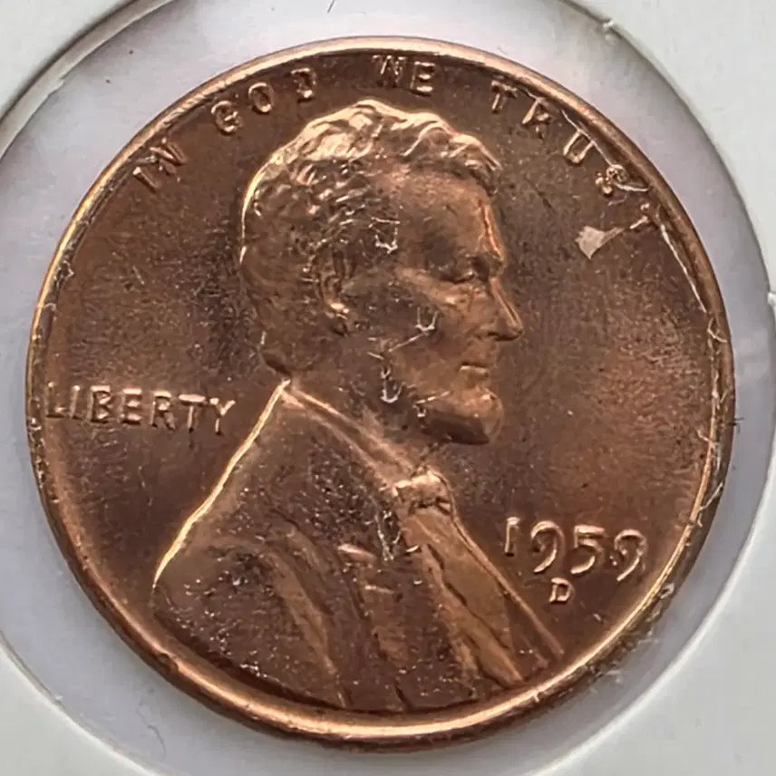 [BUNJANG] 1959-D Lincoln Cent Uncirculated Penny / 링컨 1센트 1959_D 년도 미사용 페니