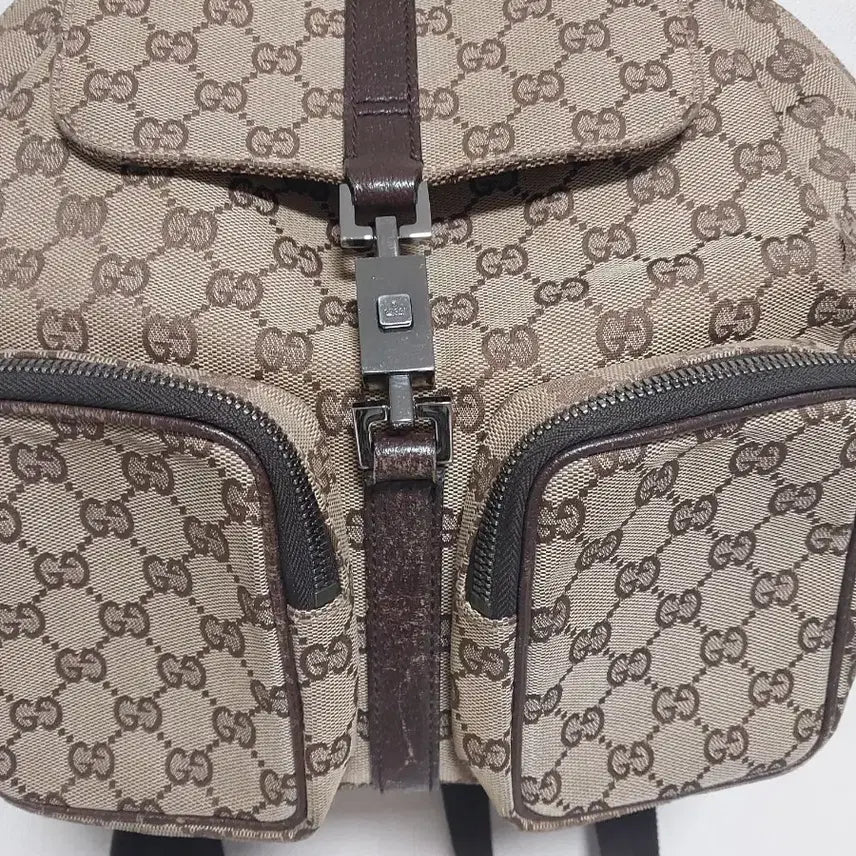 [BUNJANG] Gucci GG Jacquard Two Pocket Jackie Backpack / [정품] 구찌 GG 자가드 투포켓 재키 백팩
