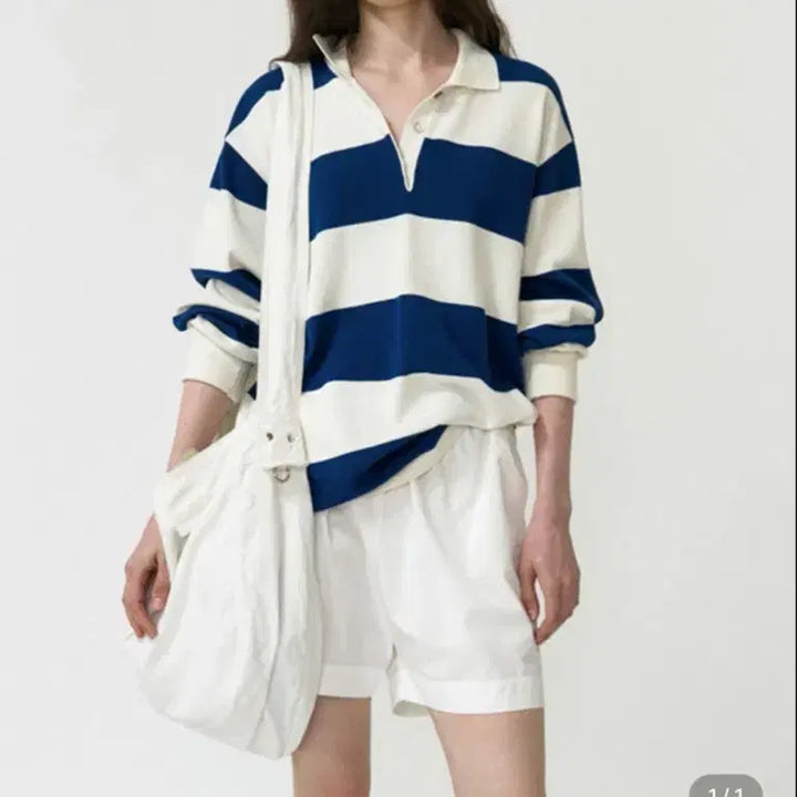 [BUNJANG] Nothing Written Stripe Collar Knit Pullover / 낫띵리튼 Stripe Collar Knit Pullover
