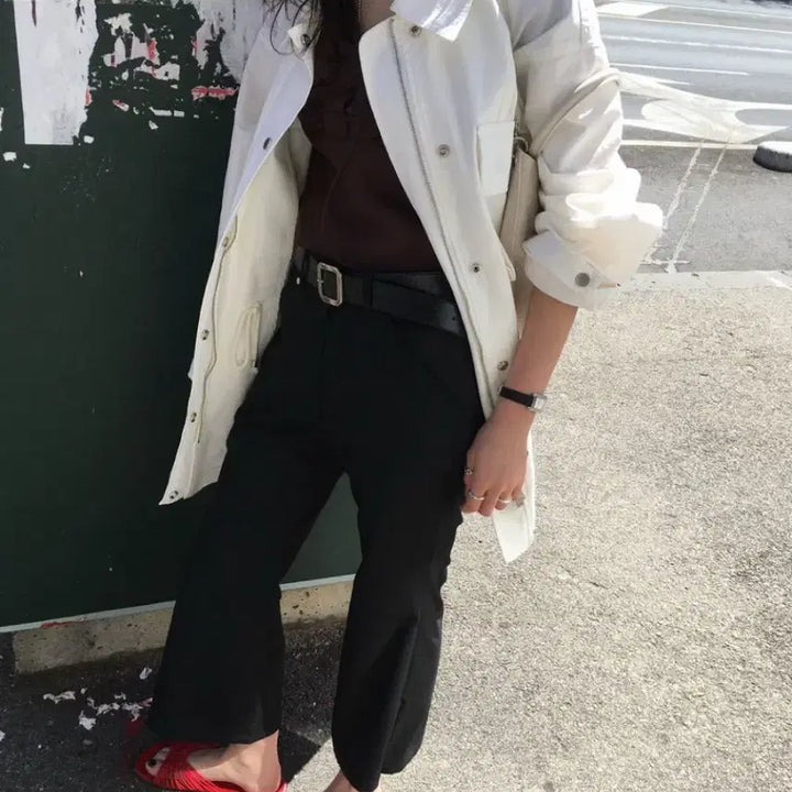 [BUNJANG] Breed Capri Bootcut Pants Black S / 브리드 카프리 부츠컷 팬츠 블랙 s