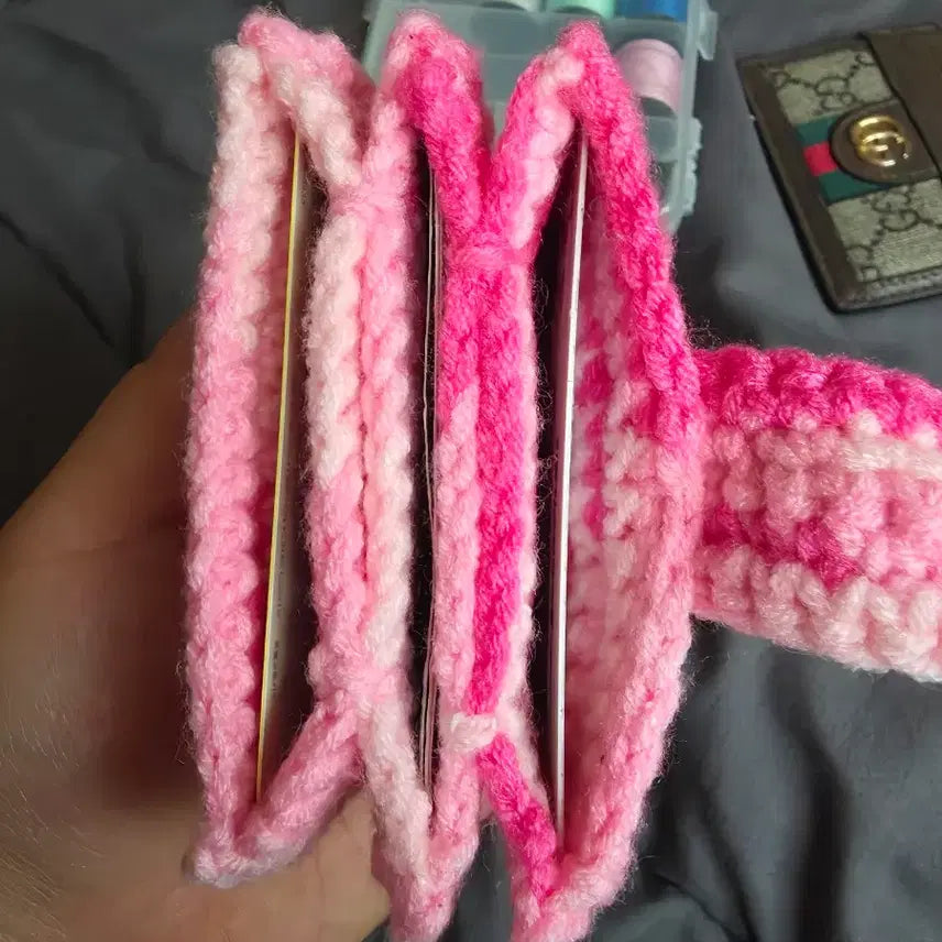 [BUNJANG] Handmade Knitted Accordion Card Wallet / 핸드메이드 뜨개 아코디언카드지갑