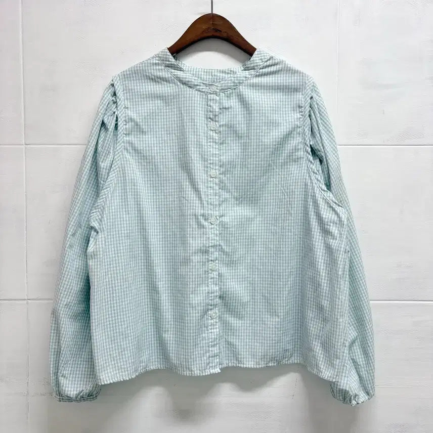 [BUNJANG] OFALO Gingham Check Puff Sleeve Blouse L / OFALO 깅엄체크 퍼프 소매 블라우스 L JPN