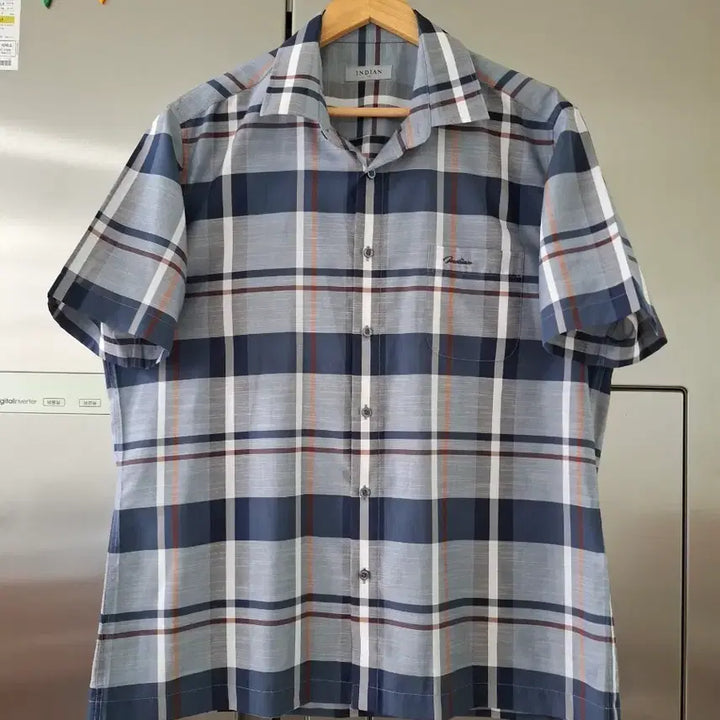 [BUNJANG] INDIAN Check Short Sleeve Shirt / INDIAN 체크 반팔 남방 셔츠