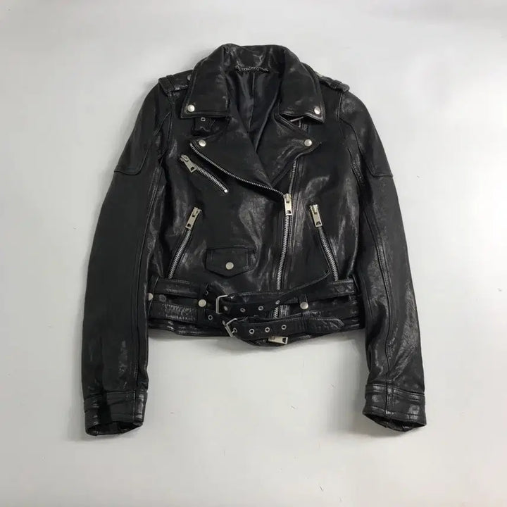 [BUNJANG] Leather Belted Rider Jacket / 레더 벨티드 라이더 자켓