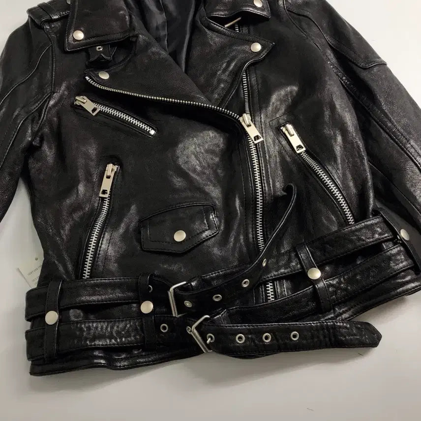 [BUNJANG] Leather Belted Rider Jacket / 레더 벨티드 라이더 자켓