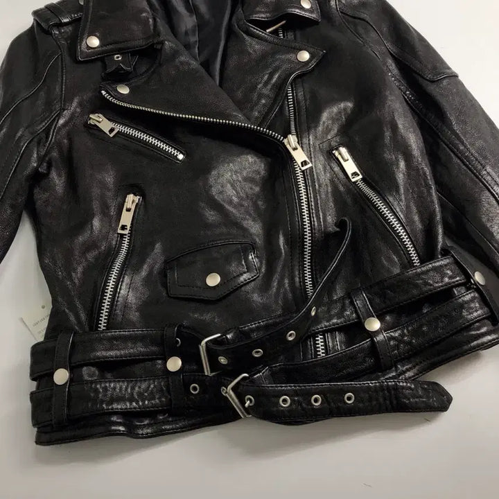 [BUNJANG] Leather Belted Rider Jacket / 레더 벨티드 라이더 자켓