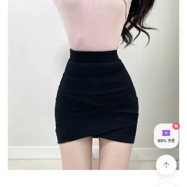 [BUNJANG] Black Wrap Mini Skirt / 새제품)블랙 랩 미니 스커트