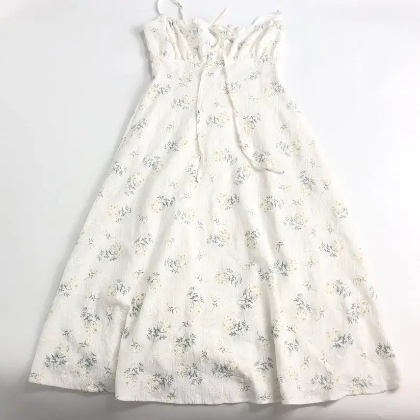 [BUNJANG] Flower Pattern String Long Dress / 플라워 패턴 끈 롱 원피스