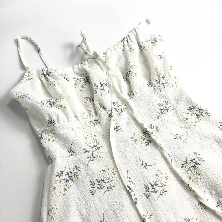 [BUNJANG] Flower Pattern String Long Dress / 플라워 패턴 끈 롱 원피스
