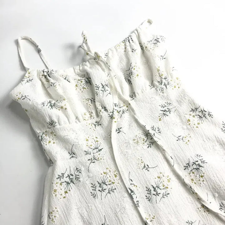 [BUNJANG] Flower Pattern String Long Dress / 플라워 패턴 끈 롱 원피스