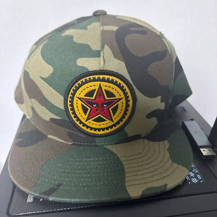 [BUNJANG] Military Camo Star Patch Ball Cap / 밀리터리 카모 별 패치 볼캡