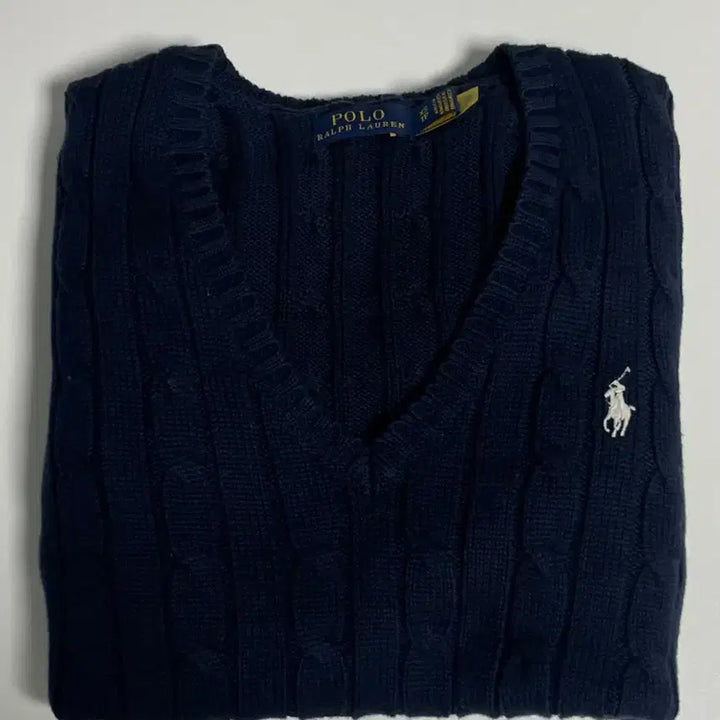 [BUNJANG] Polo V-Neck Knit XS / 폴로 브이넥 니트xs