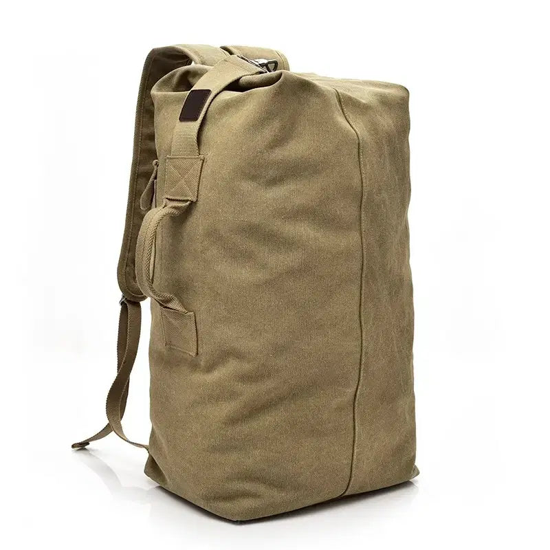 [BUNJANG] Canvas Duffle Bag Backpack - Khaki, Large Size / 캔버스 더플백 백팩 카키색 / 빅사이즈