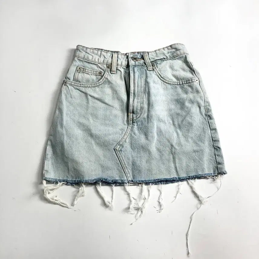 [BUNJANG] Light Wash Denim Mini Skirt / 연청 데님 미니 스커트
