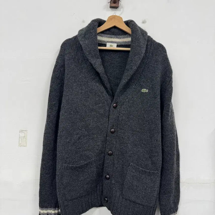 [BUNJANG] Lacoste Shawl Collar Knit Cardigan / (100)라코스테 숄카라 니트 가디건