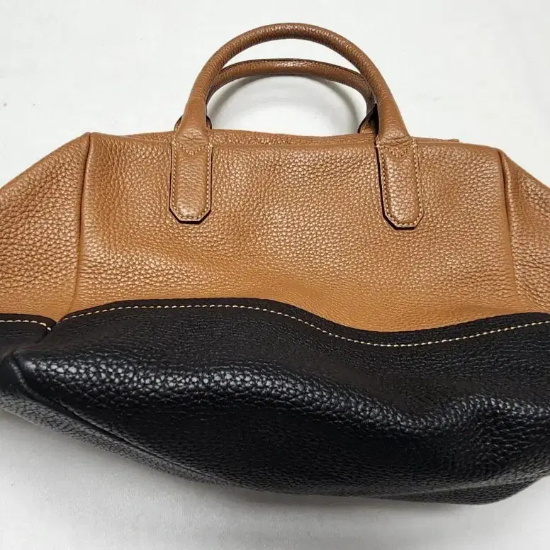 [BUNJANG] Bruno Magli Two-Tone Leather Shoulder Bag / 브루노말리 투톤 가죽 숄더백