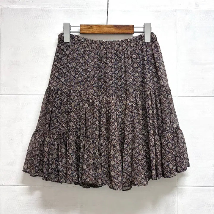 [BUNJANG] Ethnic Pattern Chiffon Ruffle Mini Skirt / 에스닉 패턴 쉬폰캉캉 미니스커트  F JPN