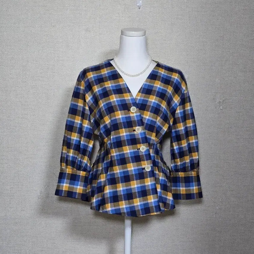 [BUNJANG] It Misha Check Blouse / 잇미샤)블라우스