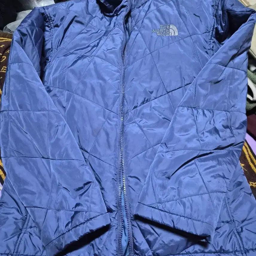 [BUNJANG] The North Face Blue Quilted Padded Jacket / 노스페이스 블루 퀼팅 패딩 자켓