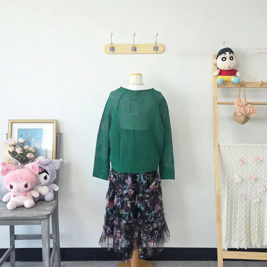 [BUNJANG] ATG Green Mesh Cardigan / 빈티지 만원샵 ATG 그린 그물 가디건