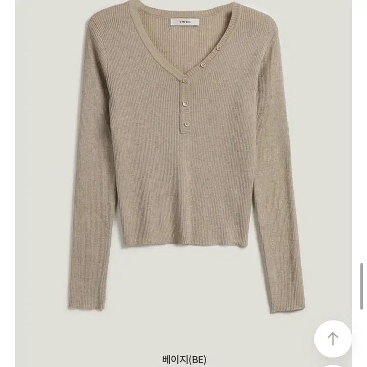 [BUNJANG] Twii Gomez Button Knit Beige / 트위 고메즈 버튼 니트 베이지